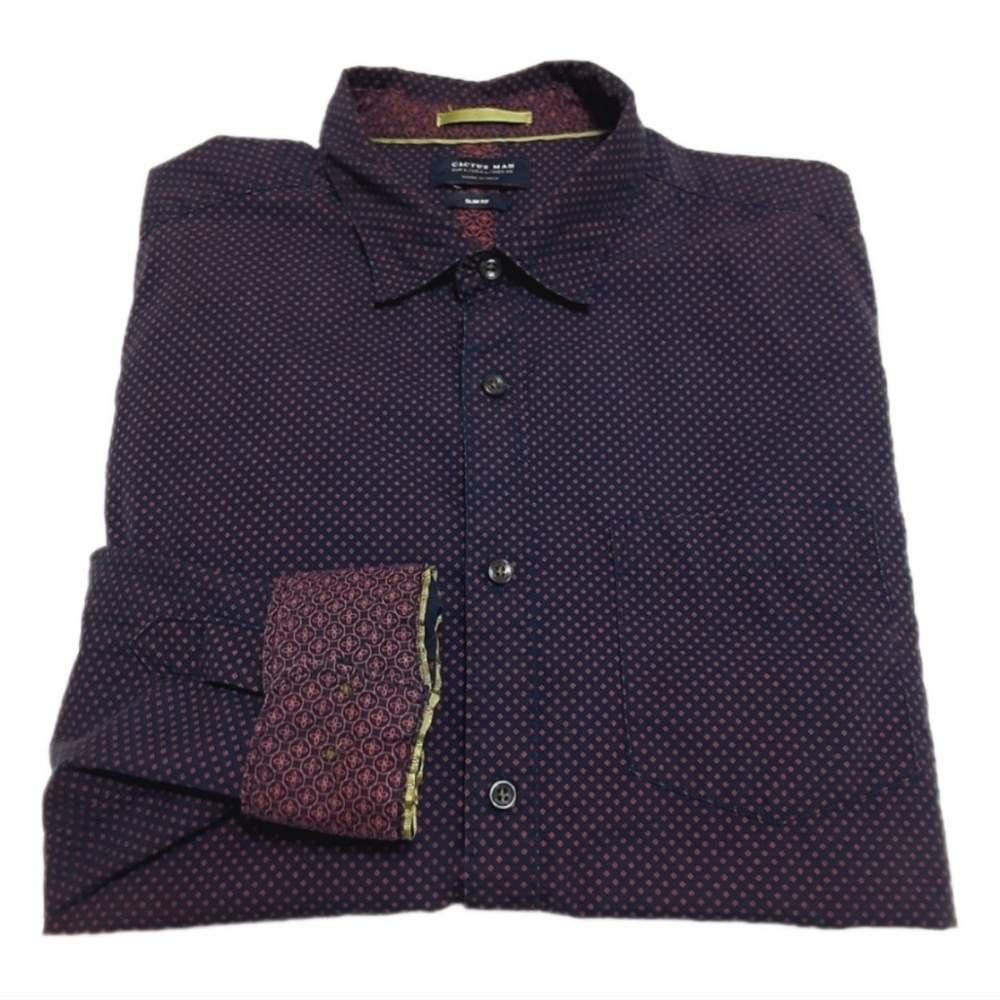 Cactus Slim Fit Button Up Shirt Mens Large